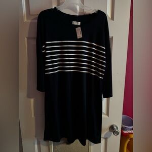 Maurices dress size large blue striped